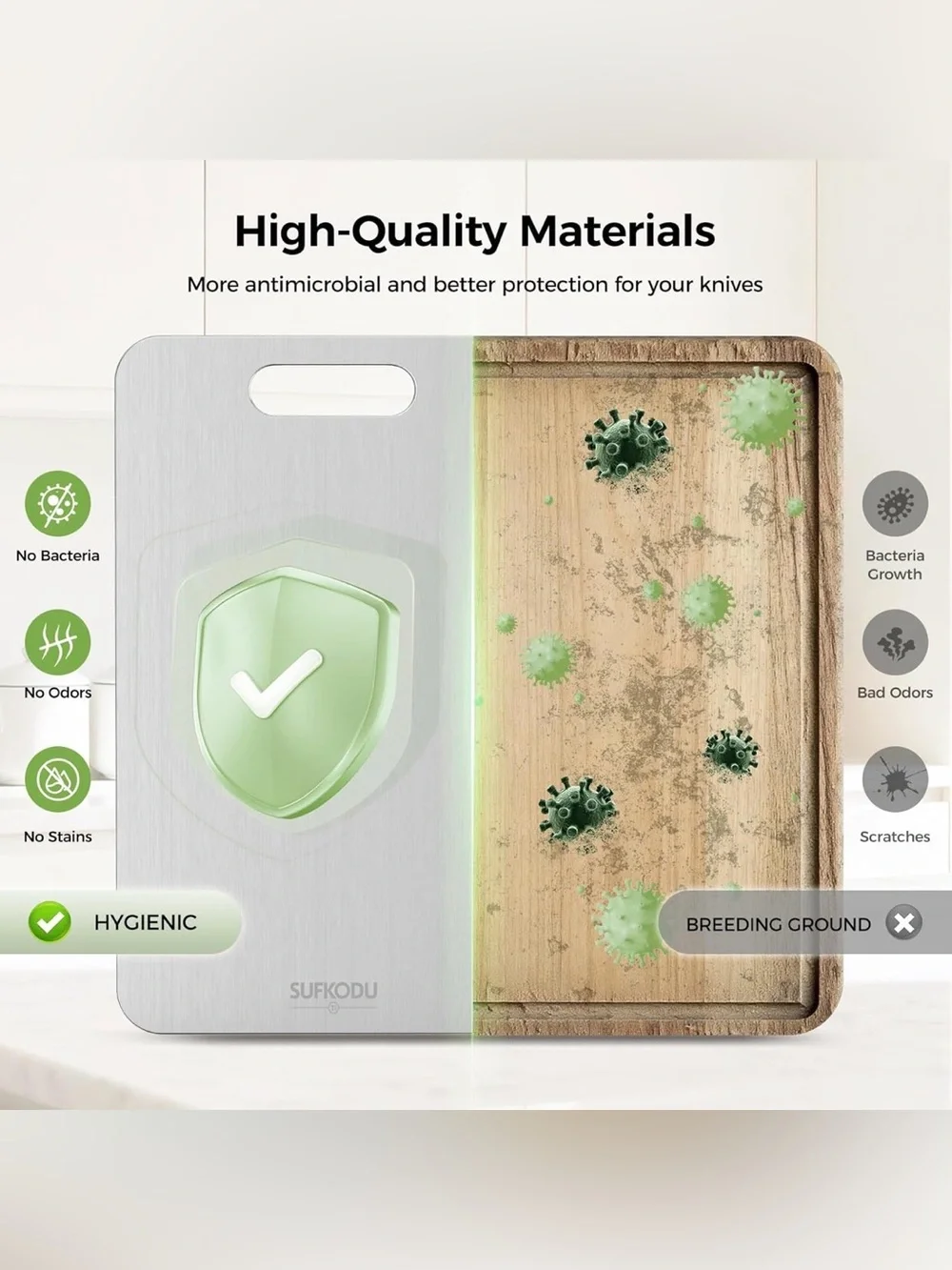 Titanium Cutting Board Set of 3, 100% Double-Sided Titanium Cutting Boards